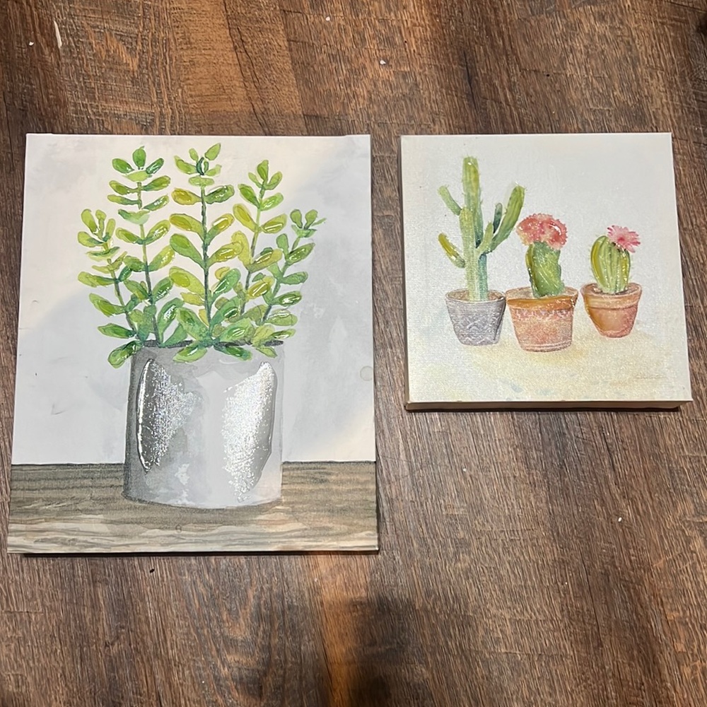 canvas succulent paintings